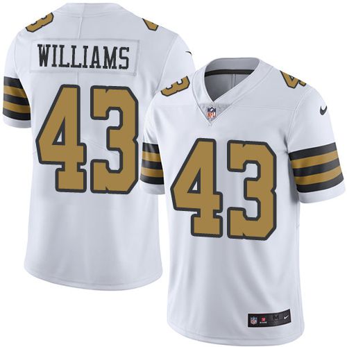 Men New Orleans Saints #43 Marcus Williams Nike White Color Rush Limited NFL Jersey->mlb hats->Sports Caps